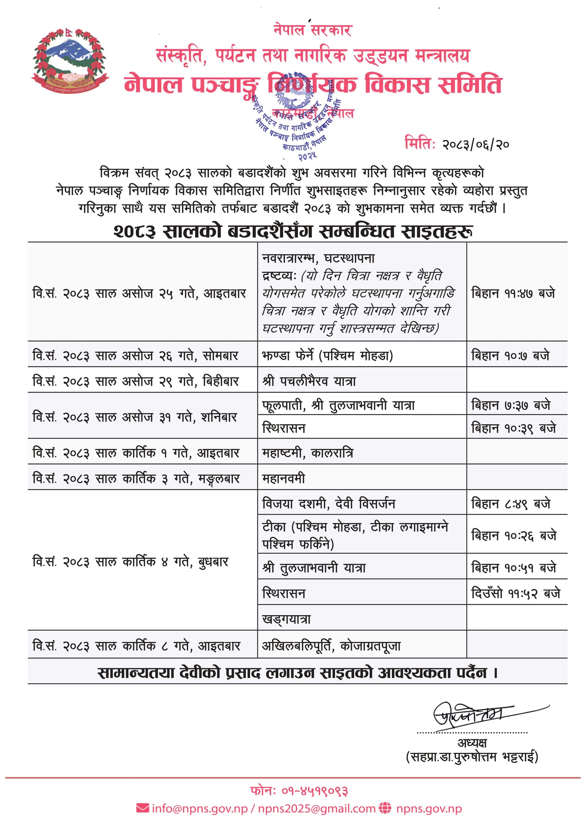 विजयादशमी (दसैं) को टीकाको शुभ साइत 